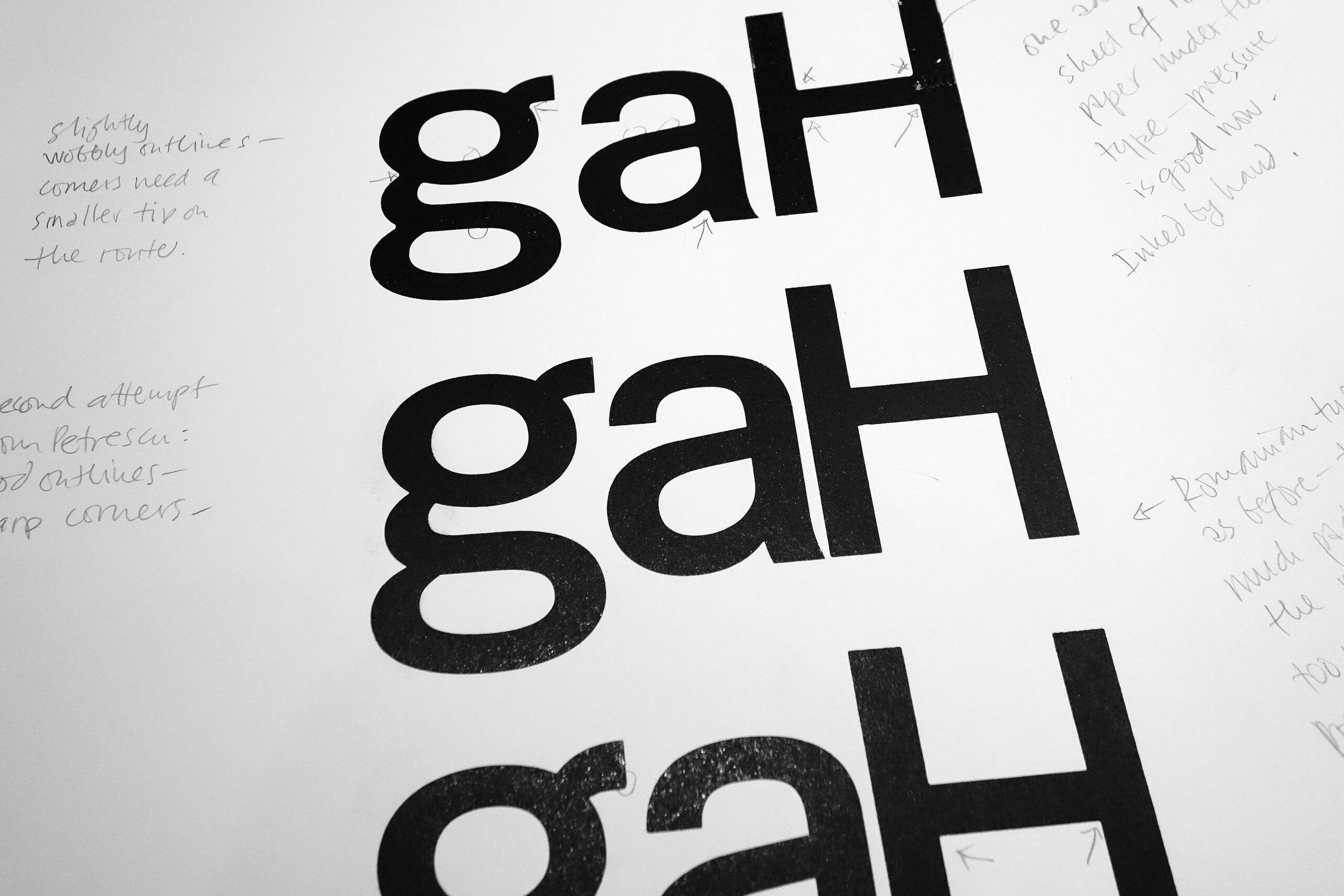 P98A Holzschrift Testdruck