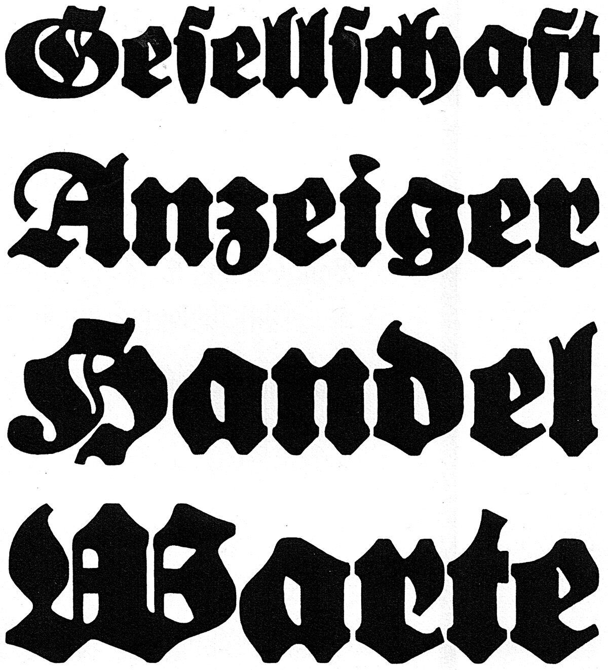 Breite Bernhard Fraktur
